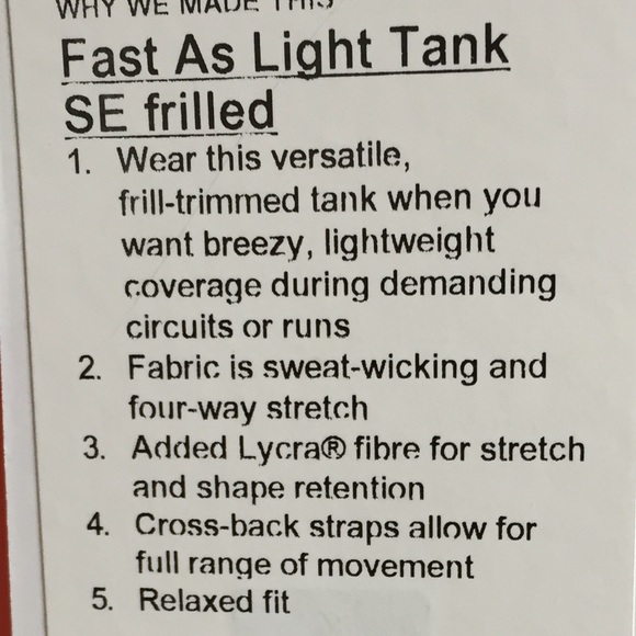 NWT LULULEMON FAST AS LIGHT TANK FRILLED SE 12 - Picture 6 of 7